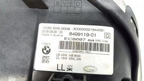 Фара передняя левая голая BMW 5 G30 17-20 LED Corona Rings S524A без блоков, надорван уплотнитель, пробит корпус, разбито стекло