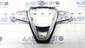 Накладка руля BMW X7 G07 19-26 под подогрев руля и driving assist, хром с черной кожей