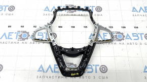 Накладка руля BMW X7 G07 19-26 под подогрев руля и driving assist, хром с черной кожей