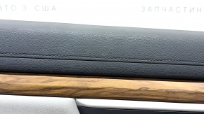 Ornamente ușă față stânga Honda CRV 17-22 negru, cotiera piele gri, inserție piele gri, ornament sub braț, sub memoria scaunelor, cu mâner, uzat, pentru curățat
