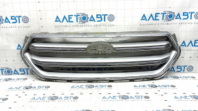 Решетка радиатора grill Ford Escape MK3 17-19 рест серая с хромом, песок