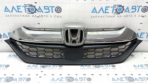Решетка радиатора grill в сборе Honda CRV 17-19 со значком, под радар круиз, надломано крепление