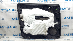 Ornamente ușă față dreapta Ford Escape MK3 17-19, cotiera neagră, piele neagră, cu mâner cromat, zgârieturi