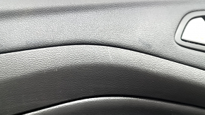 Обшивка двери карточка передняя левая Ford Escape MK3 17-19 рест, черная, подлокотник кожа, с хром ручкой, царапины