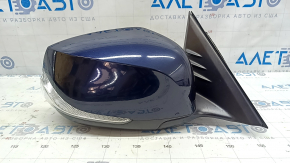 Зеркало боковое правое в сборе Infiniti QX50 19-22 5 пинов, поворотник, синий BW5