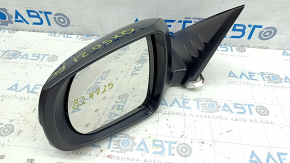 Зеркало боковое левое в сборе Infiniti QX50 19-22 5 пинов, поворотник, синий BW5, потерто, разбит поворотник