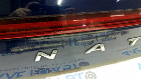 Крышка багажника в сборе Hyundai Sonata 20-23 синий ST2, с оптикой и камерой, обшивка с надрывами, потерта
