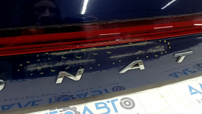 Крышка багажника в сборе Hyundai Sonata 20-23 синий ST2, с оптикой и камерой, обшивка с надрывами, потерта
