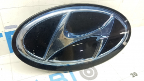 Эмблема решетки радиатора grill Hyundai Sonata 20-23 под радар, воздух под стеклом, песок