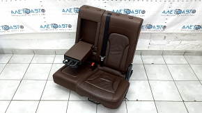 Scaune spate, rândul 2, stânga, Audi Q5 8R 09-17, piele maro, cu curea maro, zgârieturi, lovituri, necesită curățare