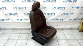 Пассажирское сидение Audi Q5 8R 09-17 с airbag, электро, кожа коричневая, царапины, потертости, примято, под чистку, растянута сетка