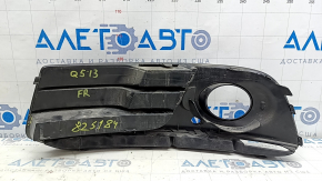 Нижняя решетка переднего бампера правая Audi Q5 8R 13-17 рест, мат+глянец хром под птф, тип 2, песок, царапины, сломано крепление