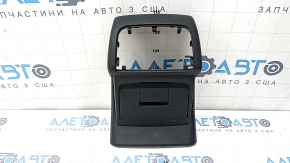 Накладка центральной консоли задняя Audi Q5 8R 09-17 черная, в сборе, с прикуривателем, царапины, трещина в креплении