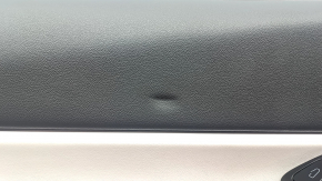 Ornamente ușă față stânga Tesla Model Y 20-25, piele neagră cu alb tip 2, cu iluminare din spate, ornamente mate, cu comandă ridicare geam cu buton de deschidere ușă, lac dezlipit, zgârieturi