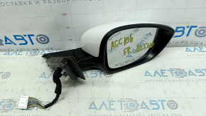 Зеркало боковое правое в сборе Honda Accord 18-22 12 пинов BSM, подогрев, поворотник, белое, царапины