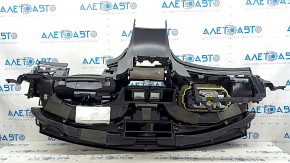 Торпедо передняя панель с AIRBAG Lincoln MKZ 13-20 черная кожа, сломаны крепления, царапины