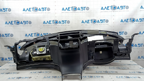 Торпедо передняя панель с AIRBAG Lincoln MKZ 13-20 черная кожа, сломаны крепления, царапины