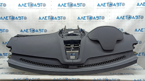 Торпедо передняя панель с AIRBAG Lincoln MKZ 13-20 черная кожа, сломаны крепления, царапины