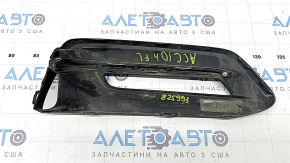 Решетка бампера левая Honda Accord 18-20 hybrid, под птф, черный глянец, хром, песок, царапины, трещина в креплении