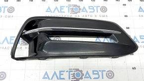 Решетка бампера правая Honda Accord 18-20 hybrid, под птф, черный глянец, хром, песок, тычки