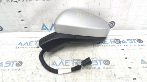 Зеркало боковое левое в сборе Ford Fusion mk5 17-20 5 пинов, BSM, подогрев, серебро, царапины на стекле, потерто