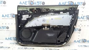 Ornamente ușă față stânga Ford Fusion mk5 17-20 negru cu inserție gri, stofă, cotiera piele, ornament gri, zgârieturi
