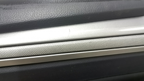 Ornamente ușă față stânga Ford Fusion mk5 17-20 negru cu inserție gri, stofă, cotiera piele, ornament gri, zgârieturi