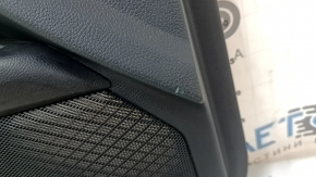 Ornamente ușă față stânga Ford Fusion mk5 17-20 negru cu inserție gri, stofă, cotiera piele, ornament gri, zgârieturi