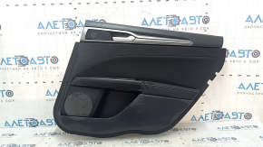 Ornamente ușă spate dreapta Ford Fusion mk5 17-20 negru cu inserție neagră din stofă, cotiera din piele, structură gri pentru ornamentele laterale, zgârieturi