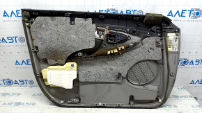 Обшивка двери карточка задняя левая Toyota Camry v40 серая, подлокотник серая кожа, вставка под дерево, побелел пластик, царапины, под чистку