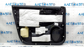 Ornamente ușă față dreapta complete Mitsubishi Outlander 22-25 negru, cotiera și inserții din piele cu cusături gri negru, ornament negru lucios cu crom