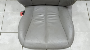 Водительское сидение Toyota Camry v40 07-09 с airbag, кожа серое, электро, подогрев, без подголовника, потрескано, под химчистку, примято, побелел пластик, царапины