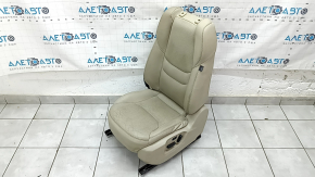 Водительское сидение Mazda CX-9 16-17 без airbag, электрическое, подогрев, кожа бежевая перфорация, без подголовника, примято, потрескано, под химчистку