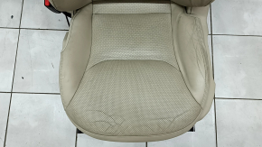 Водительское сидение Mazda CX-9 16-17 без airbag, электрическое, подогрев, кожа бежевая перфорация, без подголовника, примято, потрескано, под химчистку