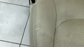 Водительское сидение Mazda CX-9 16-17 без airbag, электрическое, подогрев, кожа бежевая перфорация, без подголовника, примято, потрескано, под химчистку