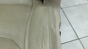 Водительское сидение Mazda CX-9 16-17 без airbag, электрическое, подогрев, кожа бежевая перфорация, без подголовника, примято, потрескано, под химчистку