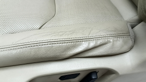 Водительское сидение Mazda CX-9 16-17 без airbag, электрическое, подогрев, кожа бежевая перфорация, без подголовника, примято, потрескано, под химчистку