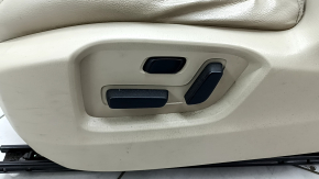 Водительское сидение Mazda CX-9 16-17 без airbag, электрическое, подогрев, кожа бежевая перфорация, без подголовника, примято, потрескано, под химчистку