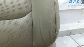 Водительское сидение Mazda CX-9 16-17 без airbag, электрическое, подогрев, кожа бежевая перфорация, без подголовника, примято, потрескано, под химчистку
