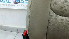 Водительское сидение Mazda CX-9 16-17 без airbag, электрическое, подогрев, кожа бежевая перфорация, без подголовника, примято, потрескано, под химчистку