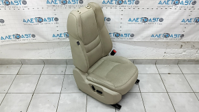 Пассажирское сидение Mazda CX-9 16-17 без airbag, электрическое, подогрев, кожа бежевая перфорация, без подголовника, примято, под химчистку