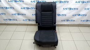 Scaune spate, rândul 2, dreapta, Mitsubishi Outlander 22-25 fără airbag, tapițerie piele gri negru, cusături laterale, daune provocate de apă