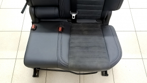 Задний ряд сидений 2 ряд левый Mitsubishi Outlander 22-26 без airbag, комбинированная кожа черная серая строчка, повреждение водой