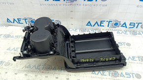 Cotieră Mazda CX-9 16-23 din piele, neagră, cu suporturi pentru pahare