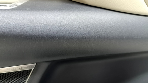 Ornamente ușă spate dreapta Mazda CX-9 16-19 piele neagră cu inserții bej, cotiera piele, bandaj gri, cu mâner, BOSE, zgârieturi