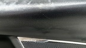 Обшивка двери карточка задняя левая Mazda CX-9 16-19 под шторку, кожа черная с бежевой вставкой кожа, подлокотник кожа, серый молдинг, с ручкой, BOSE, царапины