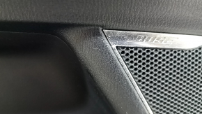 Обшивка двери карточка задняя левая Mazda CX-9 16-19 под шторку, кожа черная с бежевой вставкой кожа, подлокотник кожа, серый молдинг, с ручкой, BOSE, царапины