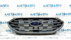 Решетка радиатора grill Ford Edge 19-24 в сборе со значком, без камеры, песок