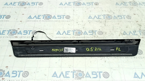 Ornamente prag ușă față stânga Audi Q5 80A 18-24 negru cu crom și iluminare din spate, S-Line