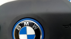 Подушка безопасности airbag в руль водительская BMW 3 G20 21-26 черная, plug-in, ржавый пиропатрон, царапины на эмблеме